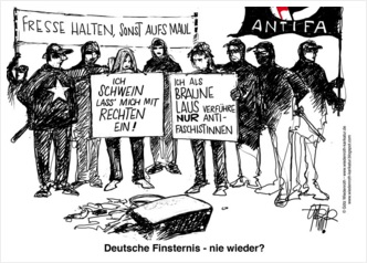 Karikatur „Kampf gegen Rechts“