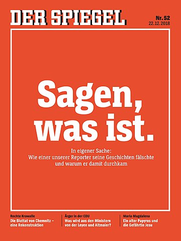 „Spiegel“-Titelseite zur Entlarvung von Claas Relotius